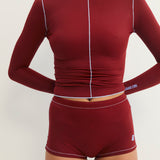 Slip on Shorts - Merlot