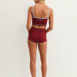 Slip on Shorts - Merlot