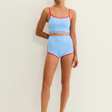 Tankini Surf Top - Baby Blue & Chilli
