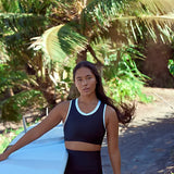 Crop Top - Black + White