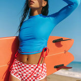 Ruched Rashguard - Blue Snap