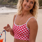 Tankini Surf Top - Chilli Checkers