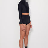 Turtleneck Crop Rashguard - All Black