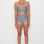 Cropped Tankini Surf Top - B+W Checkers Salt Gypsy